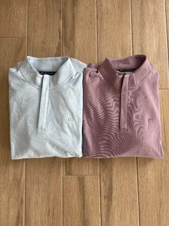 Travis Mathew Cloud 2.0 Quarter Zip Sweater Men's XL Powder Blue Elderberry Golf - Picture 3 of 15